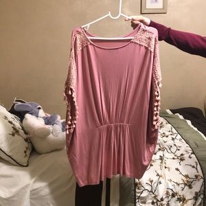 **CUTE** Pol Pink Loose Shirt